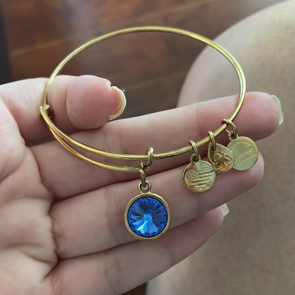 Alex and ani sapphire bracelet